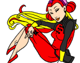 Disegno Principessa ninja  pitturato su disney