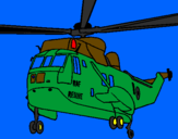Disegno Elicottero di salvataggio  pitturato su elicottero militare