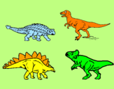 Disegno Dinosauri di terra  pitturato su zaira