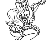 Disegno Sirena tra mille bollicine  pitturato su cleo-h2o