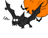 Disegno Pipistrello pazzo  pitturato su pipistrelli