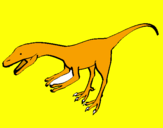 Disegno Velociraptor II pitturato su francesco