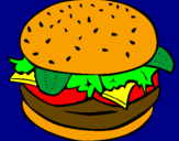 Disegno Hamburger completo  pitturato su Drago emanuele!!!