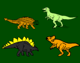 Disegno Dinosauri di terra  pitturato su FILIPPO