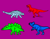Disegno Dinosauri di terra  pitturato su LEONARDO