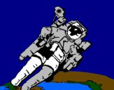 Disegno Astronauta nello spazio  pitturato su Emma