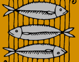 Disegno Pesce pitturato su federica