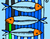 Disegno Pesce pitturato su chiara