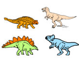 Disegno Dinosauri di terra  pitturato su greta