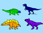 Disegno Dinosauri di terra  pitturato su matteo z