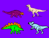 Disegno Dinosauri di terra  pitturato su matteo z