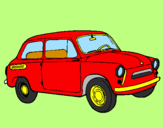 Disegno Auto classica  pitturato su giallongo