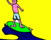 Disegno Surf pitturato su lorenzo