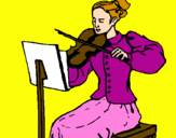 Disegno Dama violinista  pitturato su Sonohra