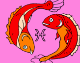 Disegno Pesci pitturato su pesciolini