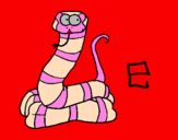 Disegno Serpente  pitturato su MIRIANA