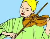 Disegno Violinista  pitturato su Aurora