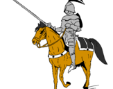 Disegno Cavallerizzo a cavallo  pitturato su elettric