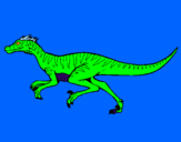 Disegno Velociraptor  pitturato su domy