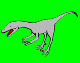Disegno Velociraptor II pitturato su greta