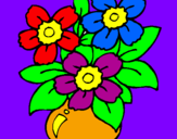 Disegno Vaso di fiori  pitturato su Giorgia Marti