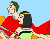 Disegno Cesare e Cleopatra  pitturato su spartacus