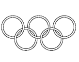 Disegno Anelli dei giochi olimpici  pitturato su cerchi