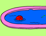 Disegno Palla in piscina pitturato su valeria