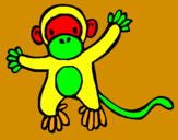 Disegno Scimmietta pitturato su SIMONE CELLARIO