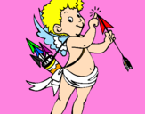 Disegno Cupido  pitturato su alice