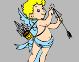Disegno Cupido  pitturato su barbara