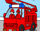 Disegno Camion dei Pompieri  pitturato su giacomo  aimo