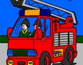 Disegno Camion dei Pompieri  pitturato su aandreajandrea