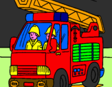 Disegno Camion dei Pompieri  pitturato su andre<aandreaandreaansedr