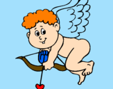 Disegno Cupido pitturato su cosimo