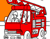 Disegno Camion dei Pompieri  pitturato su tommi