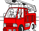 Disegno Camion dei Pompieri  pitturato su auto
