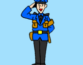 Disegno Poliziotto che saluta  pitturato su ERY