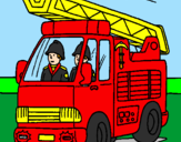 Disegno Camion dei Pompieri  pitturato su ERY