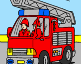 Disegno Camion dei Pompieri  pitturato su patryk