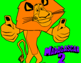 Disegno Madagascar 2 Alex pitturato su teo 2011