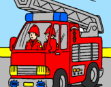 Disegno Camion dei Pompieri  pitturato su patryk