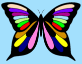 Disegno Farfalla 8 pitturato su jadi