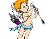 Disegno Cupido  pitturato su giovy