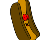 Disegno Hot dog pitturato su Marco