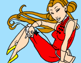 Disegno Principessa ninja  pitturato su claud1i10