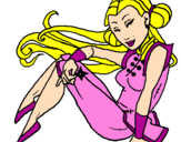 Disegno Principessa ninja  pitturato su dettina girl