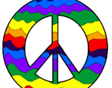 Disegno Simbolo della pace pitturato su Ylenia