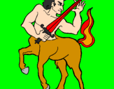 Disegno Centauro  pitturato su ivan