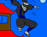 Disegno Ninja II pitturato su giangy